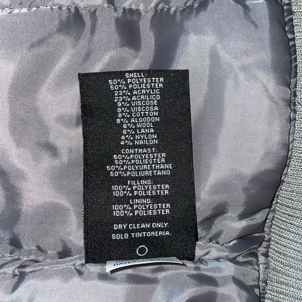 NWT XRAY Gray & White Varsity Jacket.  Size Medium. - Picture 5 of 5